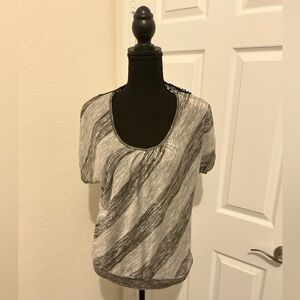 Grey Black Top, Open Back